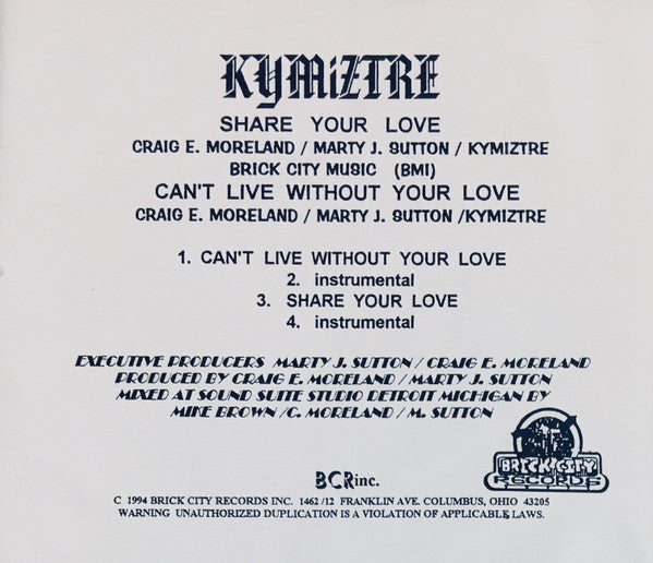Kymiztre : Come Share Your Love (CD, Single)