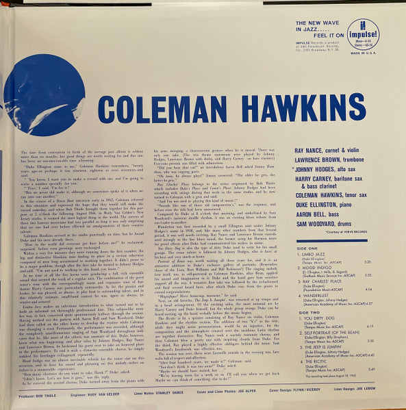 Duke Ellington Meets Coleman Hawkins : Duke Ellington Meets Coleman Hawkins (2x12", Ltd, Num, RM, 180)