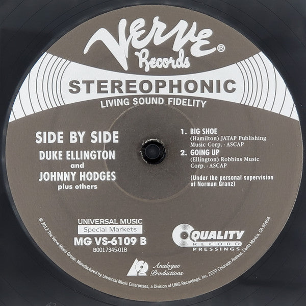 Duke Ellington, Johnny Hodges : Side By Side (2x12", Album, RE, RM, 200)