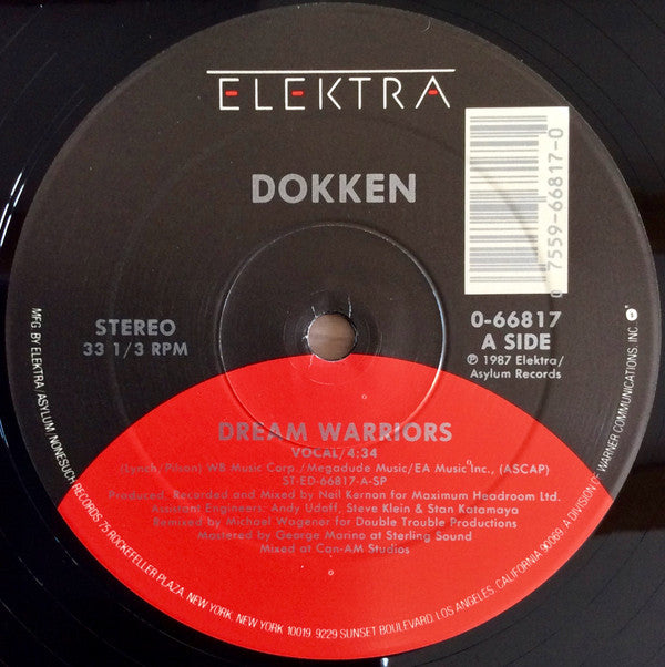 Dokken : Dream Warriors (Theme From A Nightmare On Elm Street 3) (12")