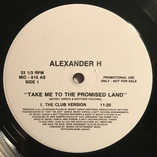Alex Hernandez : Take Me To The Promised Land (12", Promo)