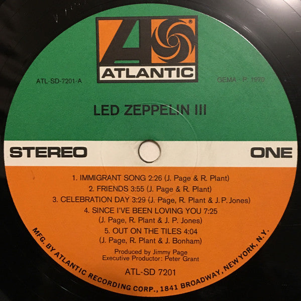 Led Zeppelin : Led Zeppelin III (LP, Album, Gat)