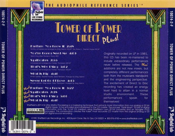 Tower Of Power : Direct Plus! (CD, Album, RE, RM)