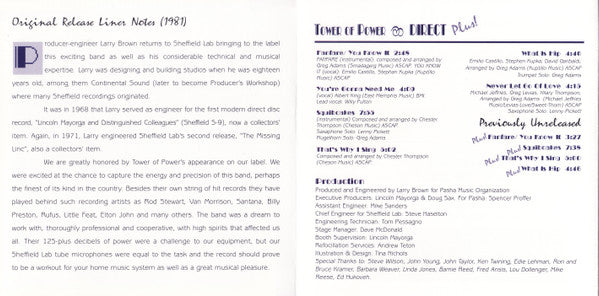 Tower Of Power : Direct Plus! (CD, Album, RE, RM)