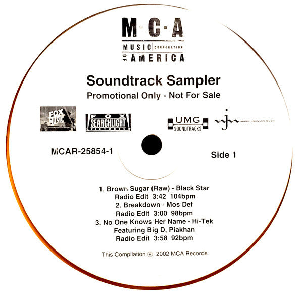Various : Brown Sugar (Soundtrack Sampler) (12", Promo, Smplr, Gol)