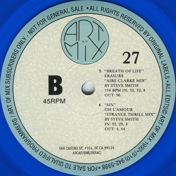 Various : Remixes For The Masters 27 (12", Promo, Blu)