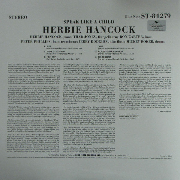 Herbie Hancock : Speak Like A Child (2xLP, Album, Ltd, RE, Gat)