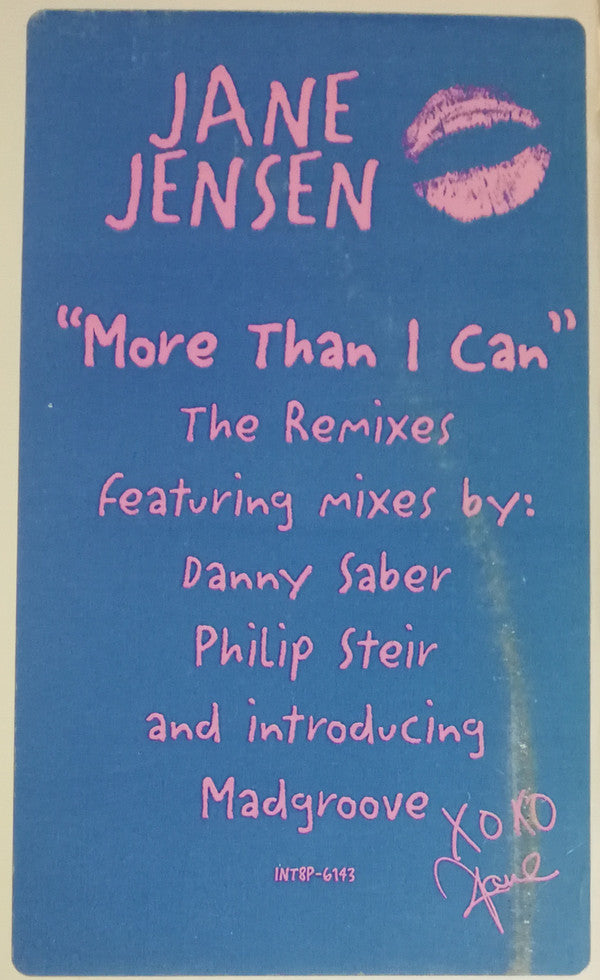 Jane Jensen : More Than I Can (12", Pin)