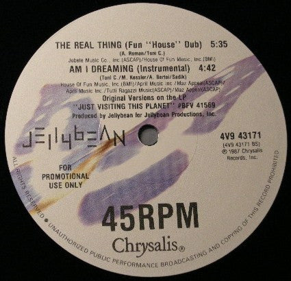 Jellybean* Featuring Steven Dante : The Real Thing (12", Promo)