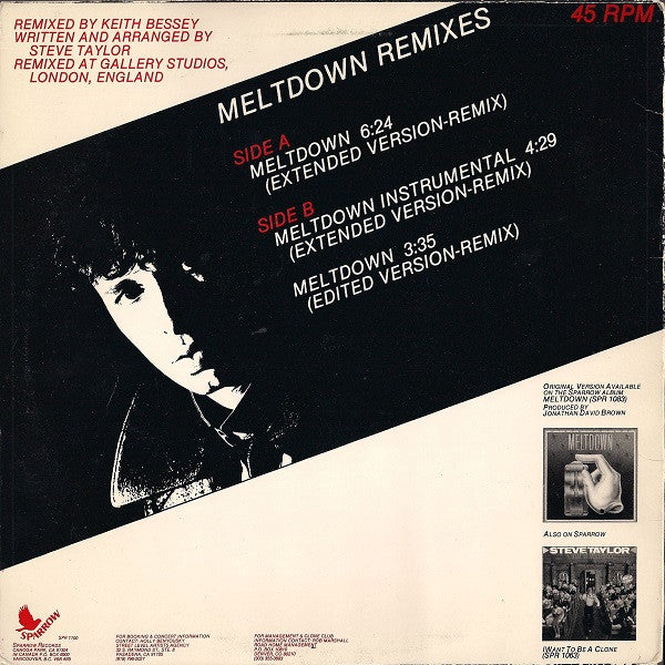 Steve Taylor (2) : Meltdown Remixes (12", Single)