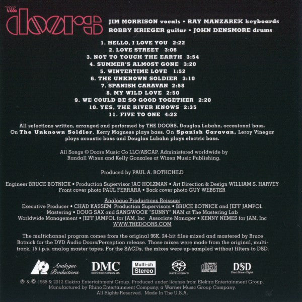 The Doors : Waiting For The Sun (SACD, Hybrid, Multichannel, Album, RE, RM, Sup)