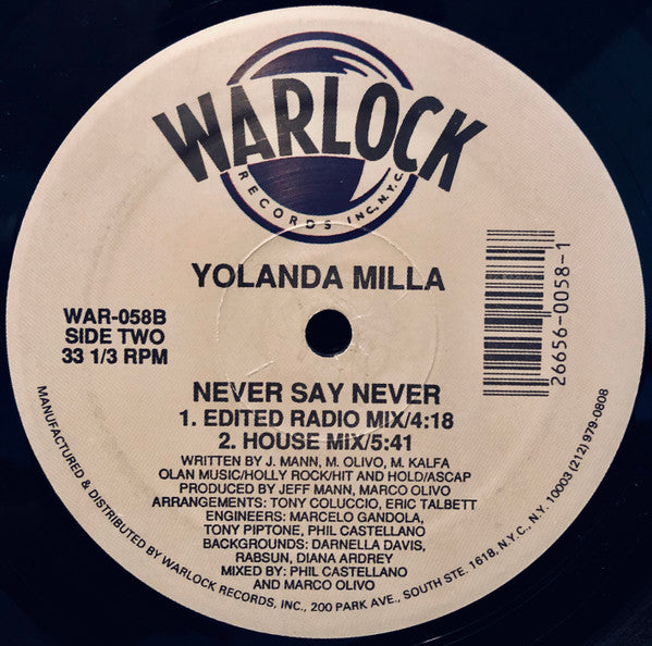Yolanda Milla : Never Say Never (12")