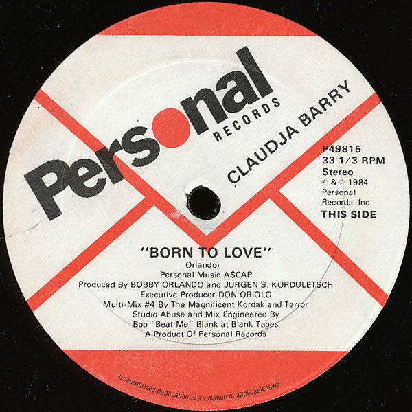 Claudja Barry : Born To Love / Your Sweet Touch (12")