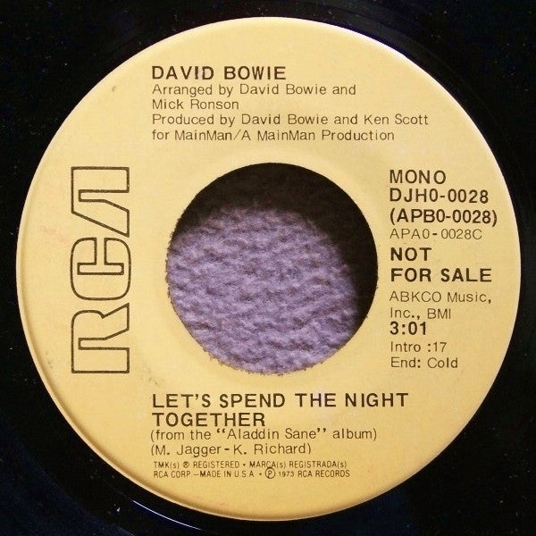 David Bowie : Let's Spend The Night Together (7", Single, Mono, Promo)