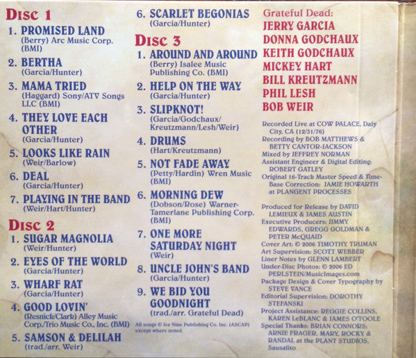 Grateful Dead* : Live At The Cow Palace, New Year's Eve, 1976 / Spirit Of '76 (Live At The Cow Palace Bonus Disc) (3xHDCD, Album + HDCD, Album, Promo)