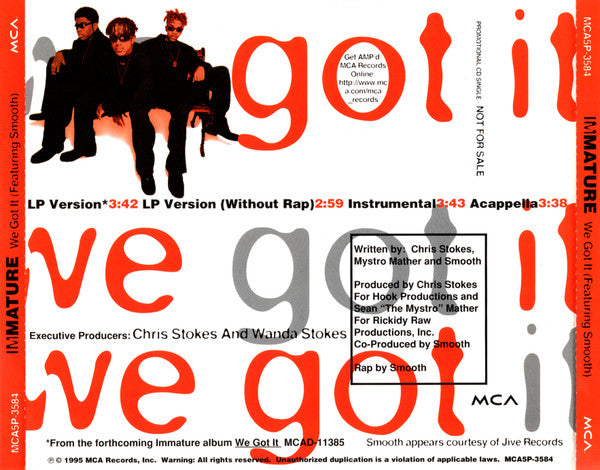 Immature : We Got It (CD, Single, Promo)