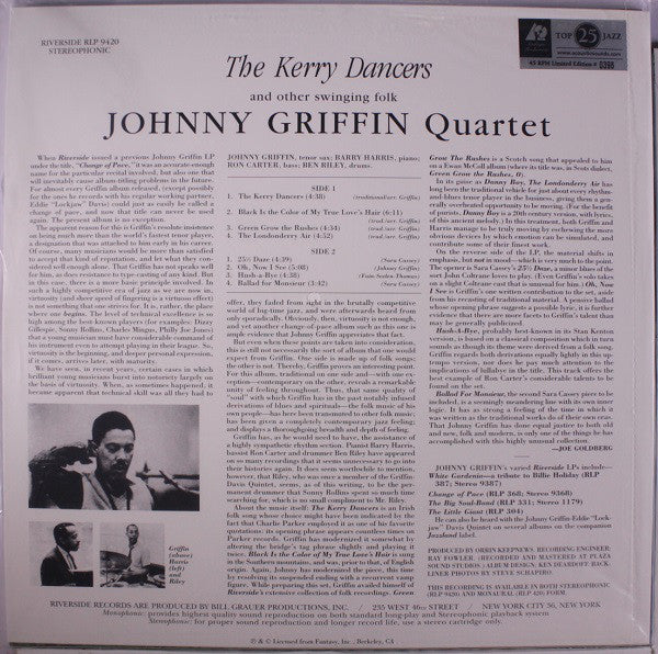 Johnny Griffin Quartet* : The Kerry Dancers (2x12", Album, Ltd, Num, RE, RM, 180)