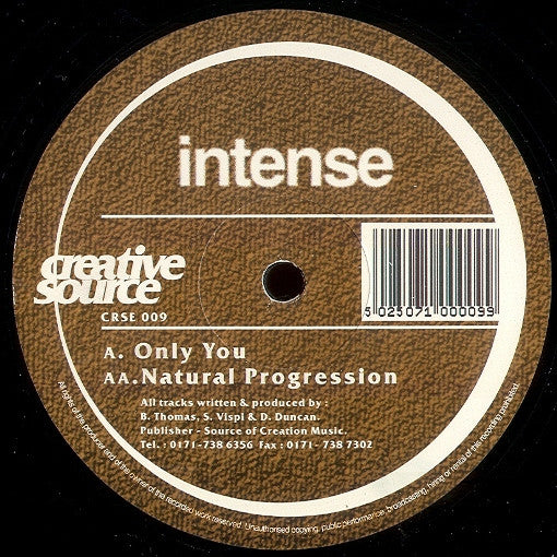 Intense : Only You / Natural Progression (12")