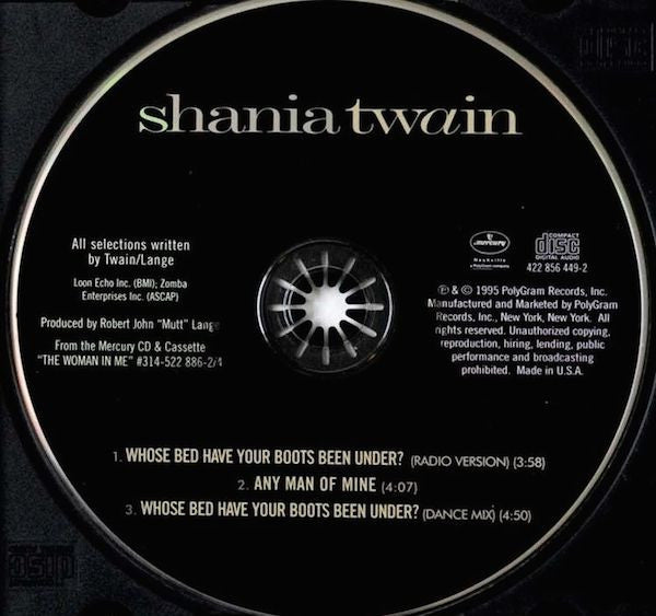 Shania Twain : Whose Bed Have Your Boots Been Under? / Any Man Of Mine (CD, Single, Ltd)
