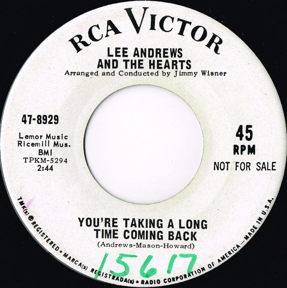 Lee Andrews And The Hearts* : Quiet As It's Kept / You're Taking A Long Time Coming Back (7", Single, Promo, Roc)