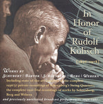 the album cover for Rudolf Kolisch - In Honor of Rudolf Kolisch