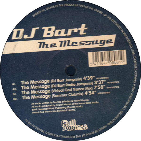 DJ Bart : The Message (12")