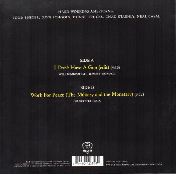 Hard Working Americans : Don't Wanna Hurt Nobody (7", Single, Ltd)