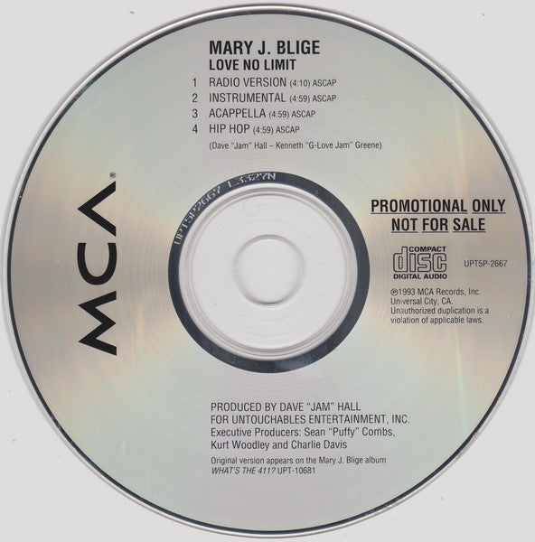 Buy Mary J. Blige : Love No Limit (CD, Single, Promo) Online for a