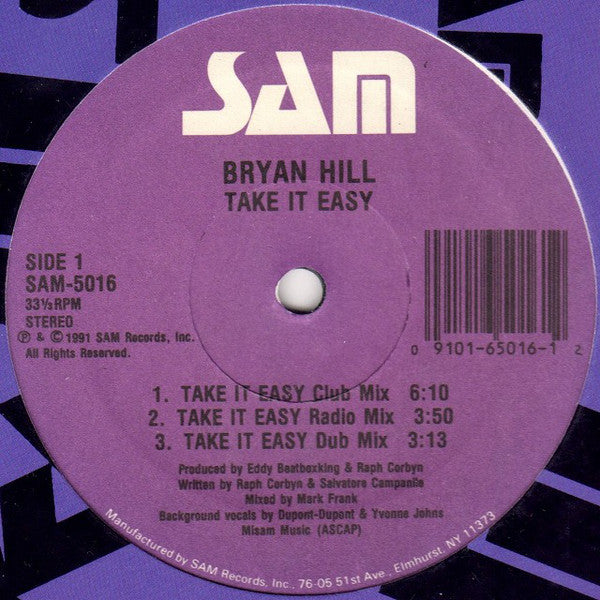 Bryan Hill : Take It Easy (12")
