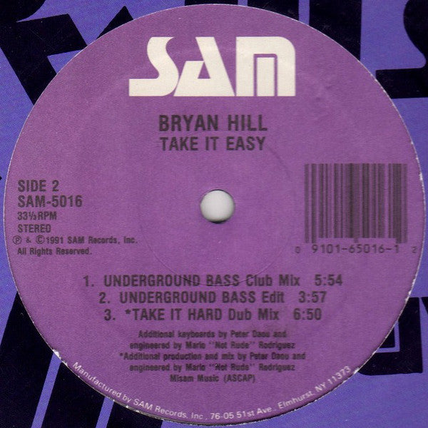 Bryan Hill : Take It Easy (12")