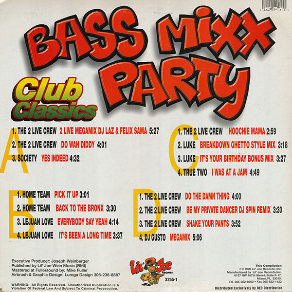 Various : Bass Mixx Party Club Classics (2xLP, Comp)