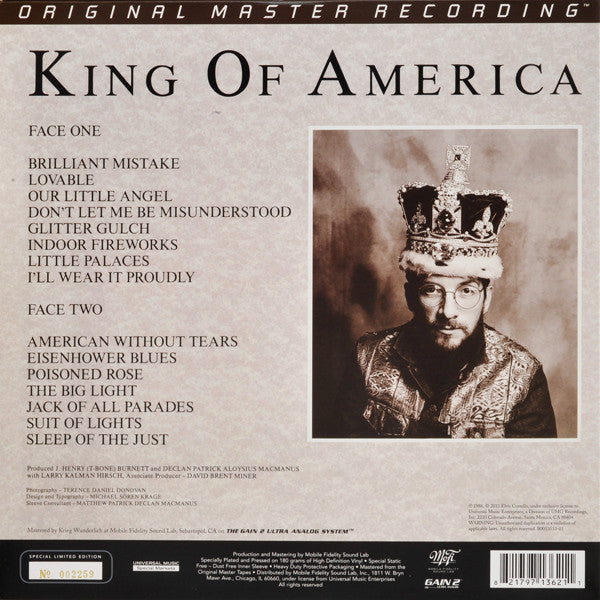 The Costello Show Featuring Elvis Costello : King Of America (LP, Album, Ltd, Num, RE, RM, Gat)