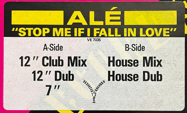 Alé : Stop Me If I Fall In Love (12", Promo)