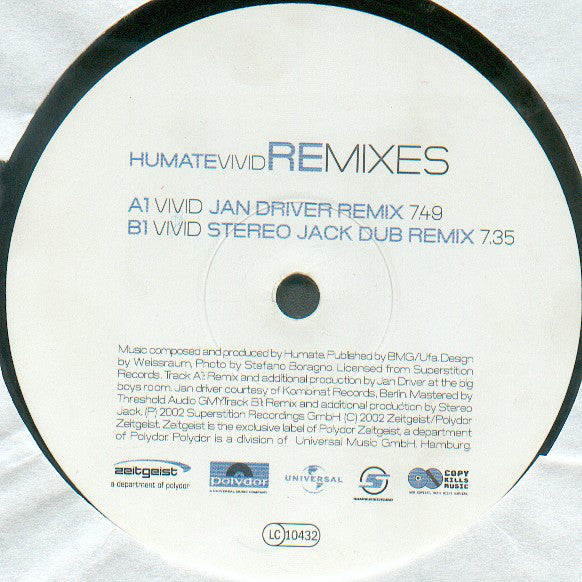 Humate : Vivid Remixes (12")
