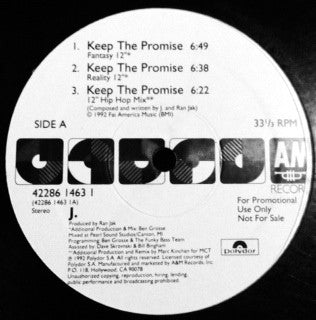 J. : Keep The Promise (12", Promo)