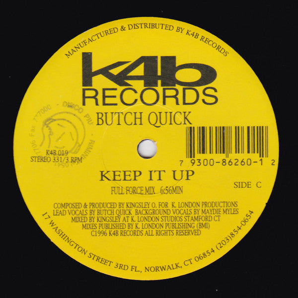 Butch Quick : Keep It Up (2x12")