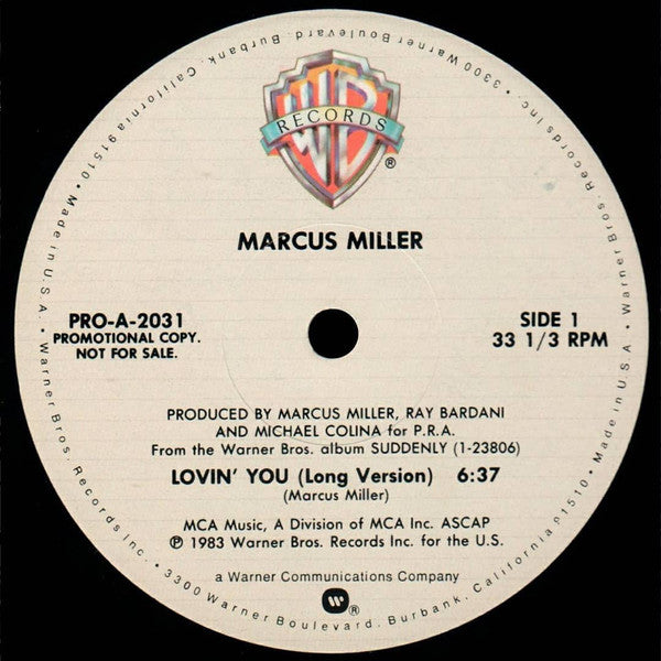 Marcus Miller : Lovin' You (12", Promo)