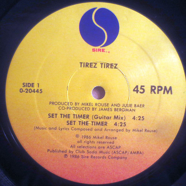 Tirez Tirez : Set The Timer / Uptight (12", Maxi)