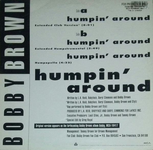 Bobby Brown : Humpin' Around (12", Single)