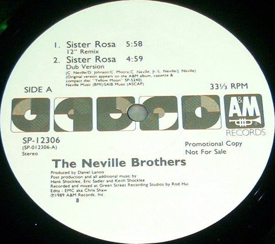 The Neville Brothers : Sister Rosa (12", Single, Promo)