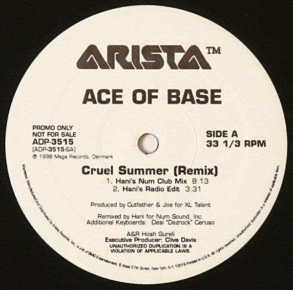 Ace Of Base : Cruel Summer (Remix) (12", Promo)