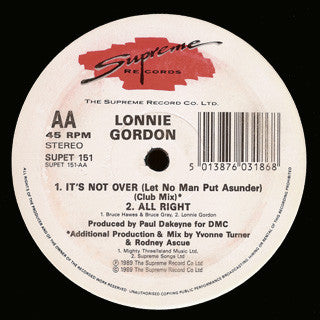Lonnie Gordon : It's Not Over (Let No Man Put Asunder) (12")