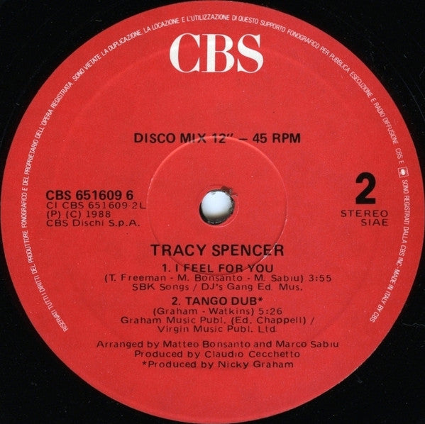 Tracy Spencer : Two To Tango Too (Tango Mix) / I Feel For You (12", Single)