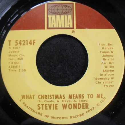 Stevie Wonder : What Christmas Means To Me / Bedtime For Toys (7", Single)