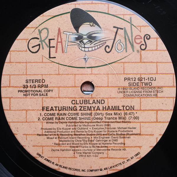 Clubland Featuring Zemya Hamilton : Come Rain Come Shine (12", Promo)
