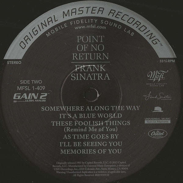 Frank Sinatra : Point Of No Return (LP, Album, Ltd, Num, RM, 180)