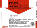 Twista Featuring Trey Songz : Girl Tonite (CD, Single, Promo)