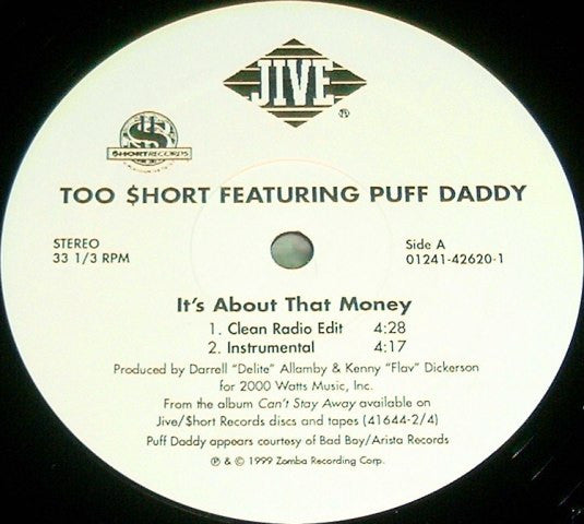 Too Short Featuring Puff Daddy : It's About That Money (12")