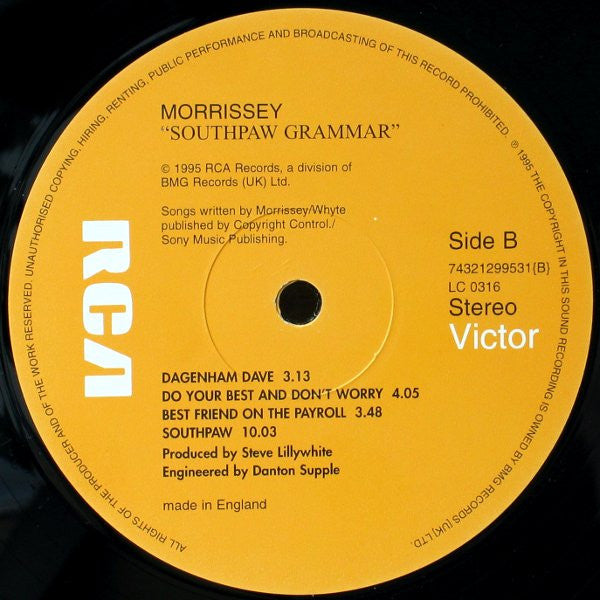 Morrissey : Southpaw Grammar (LP, Album, Ltd)