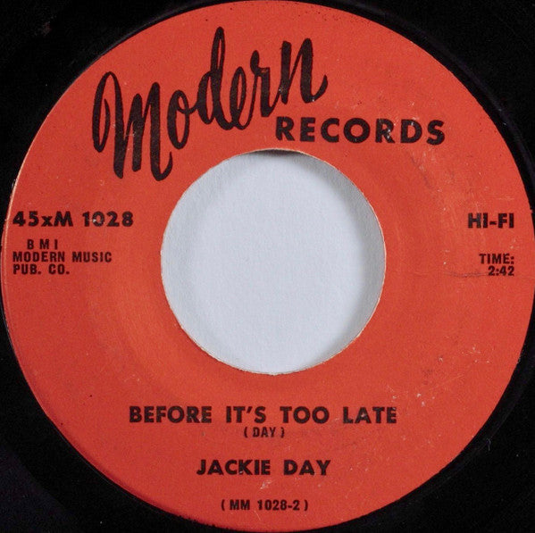 Jackie Day : Before It's Too Late (7", Single)